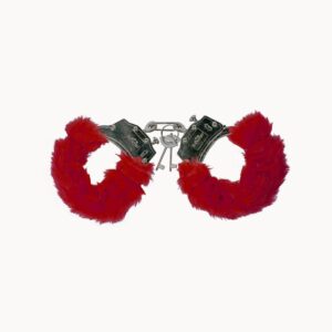 Algema De Metal Com Pelúcia Vermelha